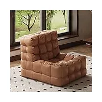 bogdtf pouf paresseux portable en faux cuir, pouf gaufré, housse de pouf sans remplissage, chaise longue inclinable, canapé-lit, sac ottoman