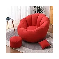 bogdtf pouf poire, chaise longue pour adultes et adolescents, taille personnelle, chaise longue simple pour jouer, lire et se détendre, rouge