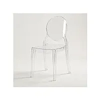asdchzen chaise en cristal transparent - tabouret à dossier en plastique pc - chaise de salle à manger haute - tabouret de comptoir sans accoudoirs - tapis silencieux et antidérapant - chaise