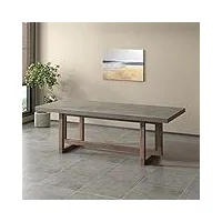 table de salle à manger rectangulaire en bois gris béton pour 6 personnes – meuble moderne de style industriel pour salle à manger – design robuste et spacieux