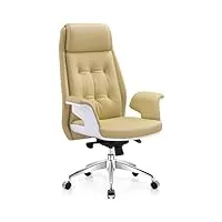 safwelau chaise confortable fauteuil de bureau chaise fauteuil inclinable pour ordinateur en pu pour le bureau à domicile, chaises de bureau en cuir robustes avec réglage du dossier, chaise de travail