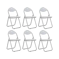 lapooh chaises pliantes à manger lot de 6 blanc similicuir,chaises de salle À manger,chaise de cuisine,chaises de salle À manger moderne