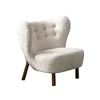 zt6f fauteuil salon fausse laine d'agneau fauteuil coiffeuse chaise massif chaise blanc polaire fauteuil chambre bois bureau fille chaise coiffeuse chaise scandinave