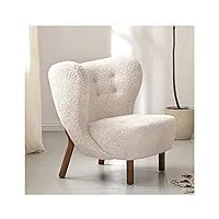 zt6f fauteuil salon fausse laine d'agneau chaise coiffeuse massif fauteuil blanc fauteuil chambre bois chaise scandinave fauteuils de salon pour chambre à coucher/coiffeuse