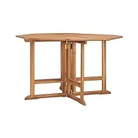 raugaj nice outdoor nice table d'extérieur pliante table de salle à manger jardin 110 x 110 x 75 cm bois massif teck