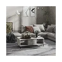 rantry table de salon gris ciment 103,5 x 60 x 35 cm en aggloméré, table à manger, table de cuisine, table de jardin, tables extérieures décoration de meubles
