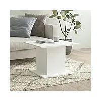rantry table de salon blanche 55,5 x 55,5 x 40 cm en aggloméré, table de salon, table de bureau, chambre à coucher, jardin, décoration de meubles