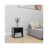 rantry meuble tv gris brillant 37 x 35 x 37 cm en aggloméré, meuble tv meuble bas pour tv table de salon support tv pour salon décoration de meubles