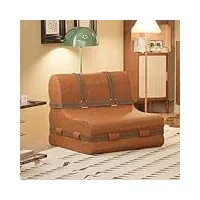 johnear canapé en cuir synthétique - chaise de sol pour adultes et enfants - pouf - canapé-lit - style vintage - caramel - fauteuil de relaxation pour le salon - pour s'asseoir sur le sol