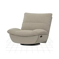 flexispot fauteuil de relaxation Électrique, fauteuil releveur inclinable, repose-pied et pochette, 360° pivotant, télécommande revêtement synthétique tissu, beige