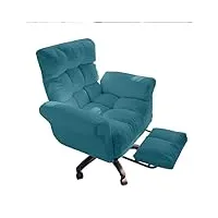 ipsu chaise de bureau à domicile chaise de bureau à domicile, chaise de bureau ergonomique en coton et lin à hauteur réglable avec repose-pieds, fauteuil d'ordinateur inclinable pivotant à 360 °,