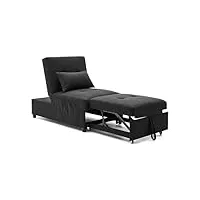 silkfrom canapé-lit pouf pliant 4 en 1, fonctionne comme chaise pouf, canapé-lit et chaise longue for petit espace de vie,canapé de salon