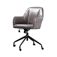abbnia chaise de bureau d'ordinateur en cuir du milieu du siècle, chaises de jeu avec pieds en nylon et roues pivotantes à 360° pour direction, dessin, jeu (#1)