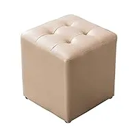 pouf rond ottoman avec repose-pieds en simili cuir synthétique moderne, siège rectangulaire, repose-pieds rectangulaire (champagne 32 x 35 cm)