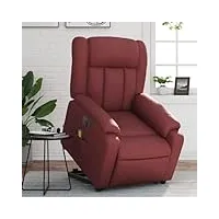tidyard fauteuil inclinable de massage électrique rouge bordeaux fauteuil relaxant inclinable fauteuil tv pour salon, chambre, maison et bureau style i