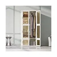 blsyhdh armoire portable pliable avec étagères, armoire de rangement pour vêtements, chaussures, jouets (couvercle transparent (10 compartiments), orw1190413