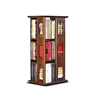 ytghbiml bibliothèque Étagère rotative à 360 ° bibliothèque debout à 3 niveaux étagères en hêtre pour bureau étagère à livres organisateur gain de place grande capacité