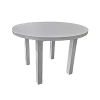 veranda table de salle à manger ronde laquée de diamètre 110 cm table classique blanche