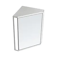 kohara armoire de salle de bain miroir de salle de bain avec étagère armoire de miroir de salle de bain armoire de miroir triangulaire de salle de bain avec lumière led (couleur: blanc,