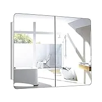 kohara armoires à miroir armoire de salle de bain en acier inoxydable miroir mural de salle de bain avec support de rangement (couleur: argent, taille: 60x80cm) (argent 60x80cm)