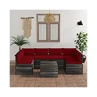 rantry casa set canapés de jardin sur palette 7 pièces avec coussins massifs de pin, canapé-lit, canapé-lit, canapé-lit, canapé-lit, canapé-lit, canapés d'extérieur de jardin