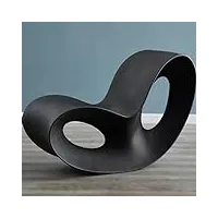 whyatt fauteuil a bascule, rocking chair adulte, fauteuil relax, chaise à bascule intérieure, chaise en plastique décor de meubles (color : black)