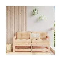 larryhot canapés d'angle de jardin 2 pièces en bois massif de pin, meubles et chaises de jardin, unité pour canapé modulaire d'extérieur, 825506