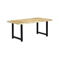 generico larryhot table à manger 180 x 90 x 76 cm en bois massif de mangue, tables de cuisine et salle à manger, 283784
