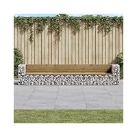 larryhot banc de jardin design gabion, 347 x 71 x 65,5 cm, pin imprégné, meubles et chaises de jardin, bancs de jardin, 3196256