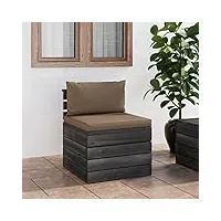larryhot 3061691 canapé central de jardin avec coussins en bois de pin, meubles et chaises de jardin, unité pour canapé modulaire d'extérieur,