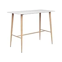 generico larryhot table de bar blanche 120 x 60 x 105 cm, table de cuisine et salle à manger, 248145
