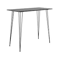 generico larryhot table de bar noire 120 x 60 x 105 cm, table de cuisine et salle à manger, 248143