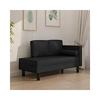 generico larryhot chaise longue avec coussins et mamelon noir en simili cuir, canapés, 340695
