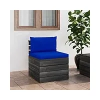 larryhot 3061693 canapé central de jardin avec coussins en bois de pin, meubles et chaises de jardin, unité pour canapé modulaire d'extérieur,