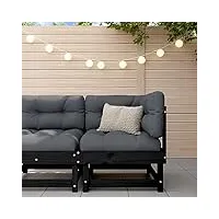 larryhot canapé d'angle de jardin noir en bois massif de pin, meubles et chaises de jardin, unité pour canapé sectionnel d'extérieur, 825370