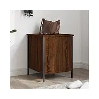 larryhot banc de rangement en chêne marron 40 x 42,5 x 50 cm, bois multicouche, bancs, coffres et bancs pour entrées, 839012