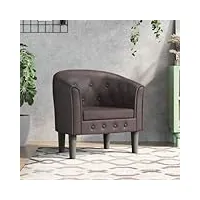 generico larryhot fauteuil cabriolet marron en similicuir, chaises, fauteuils, 356459