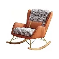 zywww fauteuil à bascule canapé de loisirs fauteuil à bascule fauteuils à bascule inclinables du milieu du siècle avec oreiller lombaire, siège large, chaise d'appoint pour le salon (couleur : ora