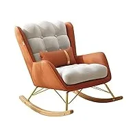zywww fauteuil à bascule canapé de loisirs fauteuil à bascule fauteuils à bascule inclinables du milieu du siècle avec oreiller lombaire, siège large, chaise d'appoint pour le salon (couleur : ora