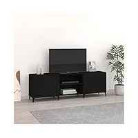 rantry casa mobile meuble tv noir 150 x 30 x 50 cm en bois multicouche, meuble tv, meuble bas pour tv, table de salon, support tv pour salon