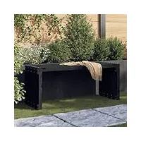 ciadaz banc de jardin extensible noir 212,5x40,5x45 cm bois massif pin,banc de jardin,banc de jardin exterieur,banc de jardin exterieur