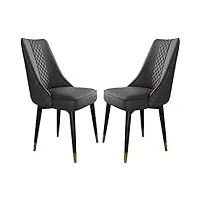 chaise de salle à manger 2 pièces, chaise à dossier avec coussin en latex amélioré, chaise de loisirs pour café italien/restaurant occidental/magasin de desserts, chaise en fer noir et doré avec pied
