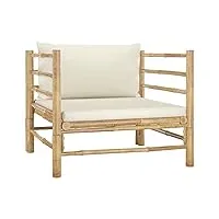 rantry maison canapé de jardin avec oreillers blanc crème en bambou canapé-lit canapé salon canapé moderne