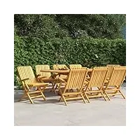 rantry casa chaises de jardin pliantes 8 pièces 61 x 67 x 90 cm en bois massif teck, chaises d'extérieur, chaises de salle à manger pour jardin, meubles d'extérieur pour jardin, patio