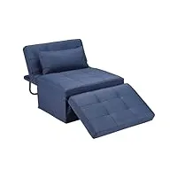 silkfrom 4 in 1 multi-function folding ottoman breathable linen couch bed with adjustable backrest modern convertible chair,canapé de salon