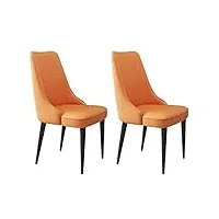 nonrots chaise de salle à manger 2 pièces, chaise rembourrée confortable en cuir + coussin en latex, chaise de négociation d'hôtel avec pieds en fer noir