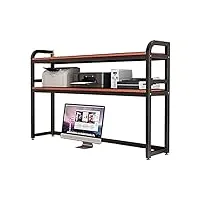 redael organisateur d’étagère de bureau réglable à 2 niveaux en bois et en métal - idéal pour les fournitures de bureau et le rangement