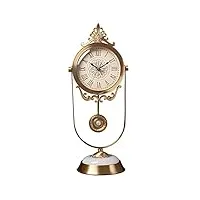 horloge de cheminée vintage avec pendule grand-père, horloge de bureau pour décor de salon, horloge numérique en métal d'anniversaire antique de ferme pour cheminée bureau chambre chevet