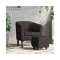 générique larryhot fauteuil cabriolet avec repose-pied marron similicuir fauteuils et chaises,fauteuils,brun