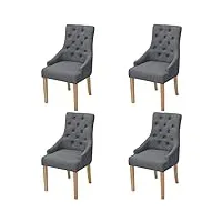 générique larryhot chaises à manger lot de 4 gris foncé tissu fauteuils et chaises,chaises de cuisine,gris